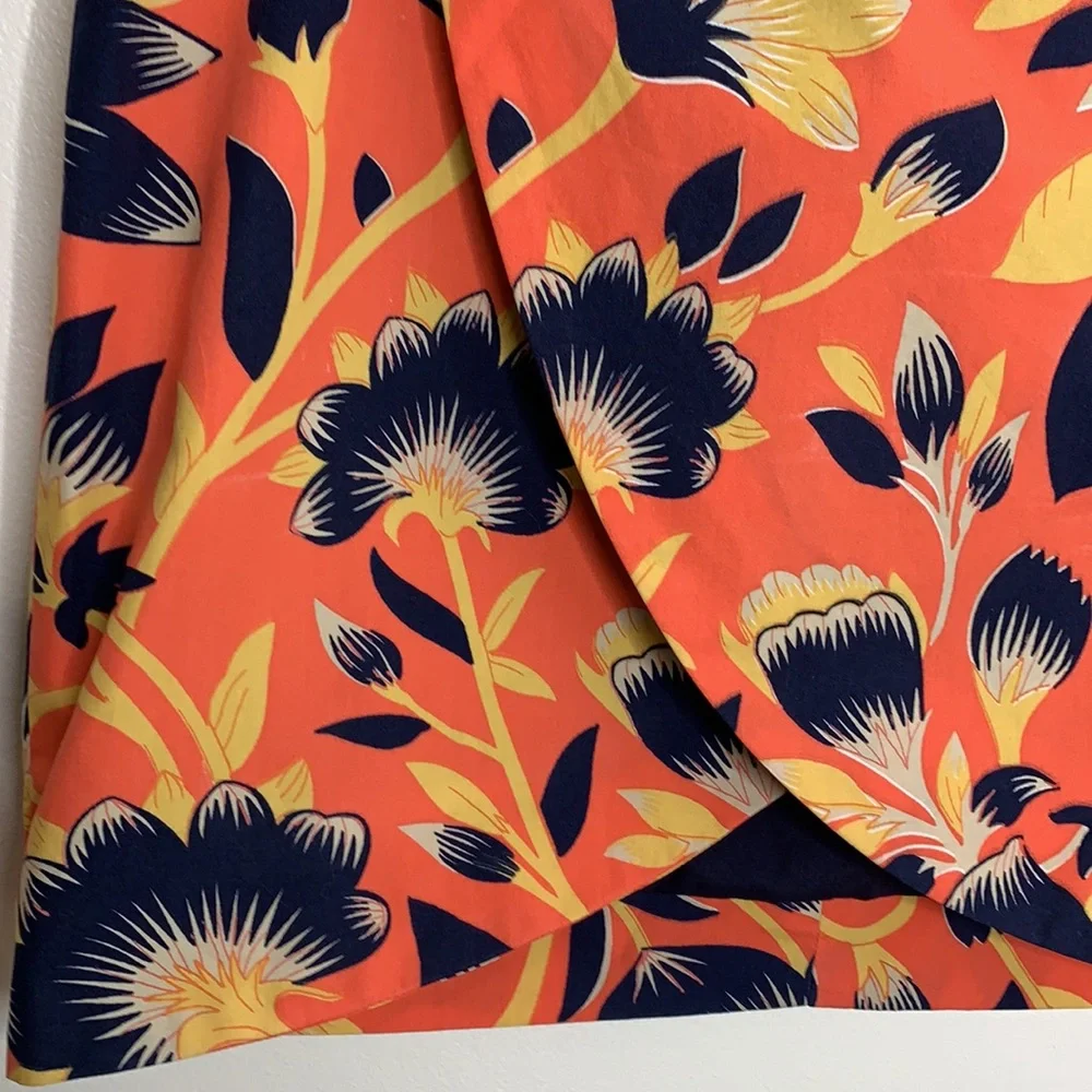 J Crew Tropical Print Short Faux Wrap Skirt size 12