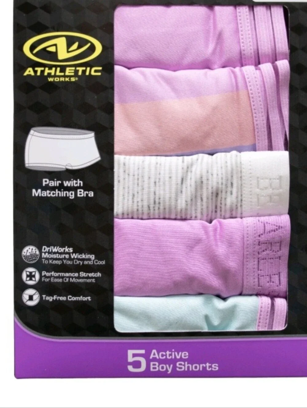 Athletic Works Girl's Boy Shorts Underwear