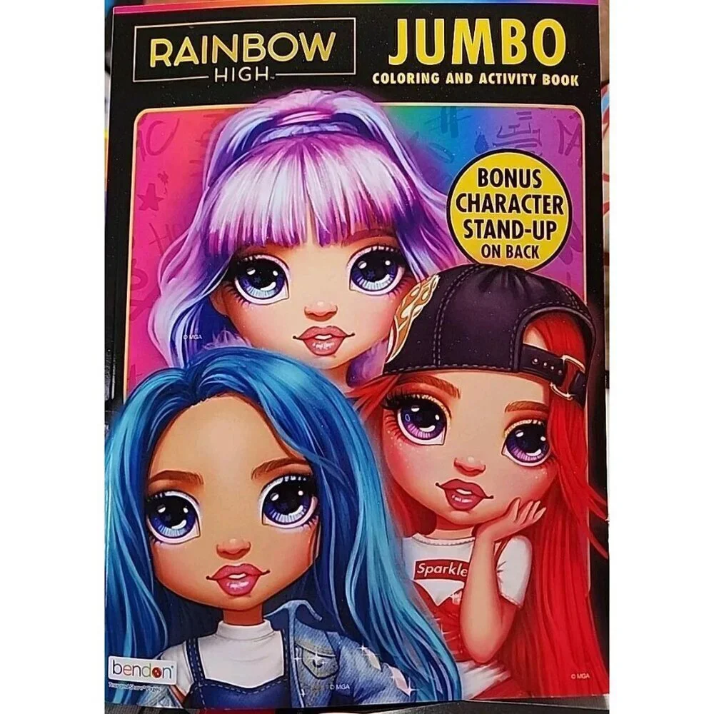 Bendon Rainbow High Jumbo Coloring & Activity Book Tear & Share 80 Pages New