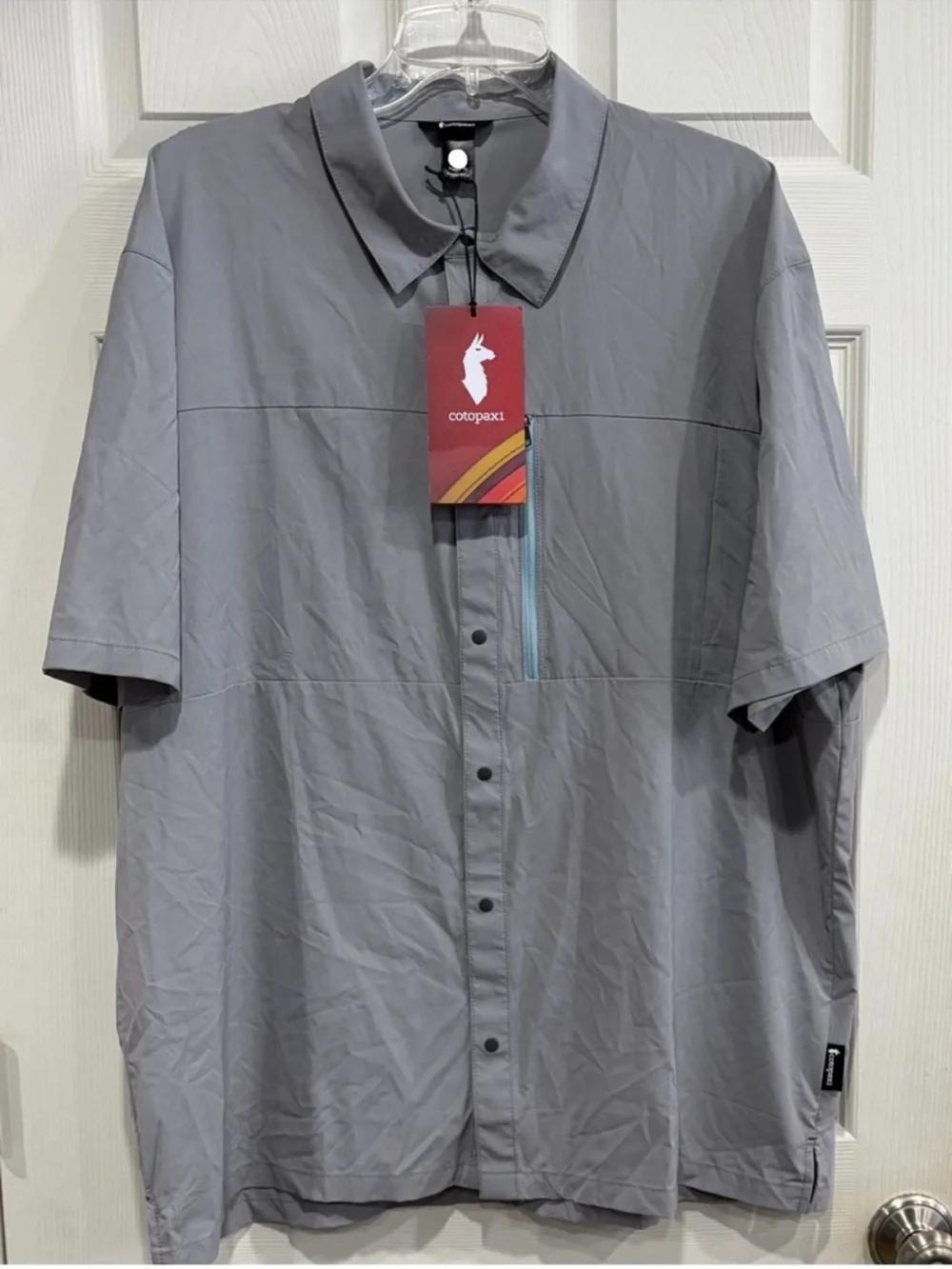 Cotopaxi Men's XXL Sumaco Short-Sleeve Shirt Grey Smoke NWT UPF 50+ Hiking