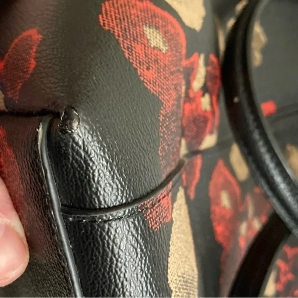 Coach F55541 Ava Halftone floral zipper tote bag gorgeous
