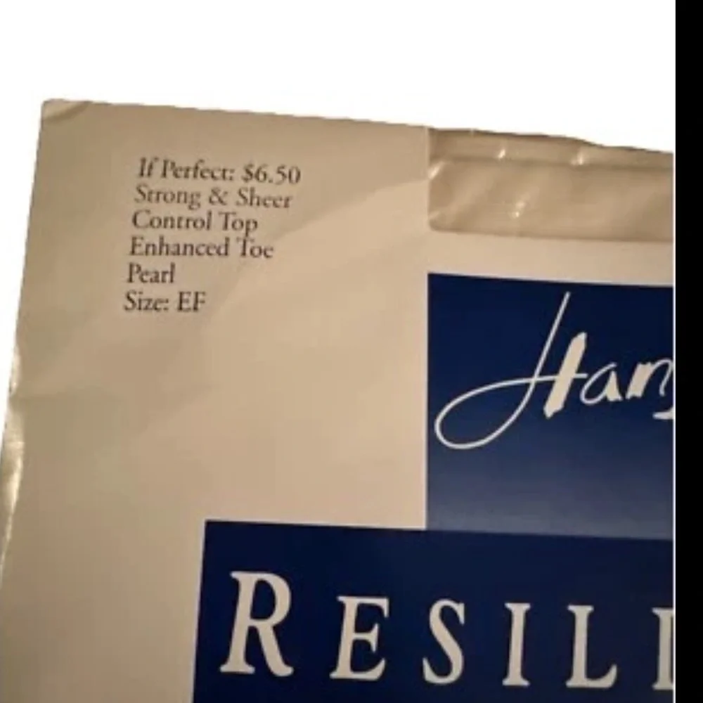 Hanes Resilience Size EF Control Top Pantyhose Pearl Strong & Sheer Slightly Imp