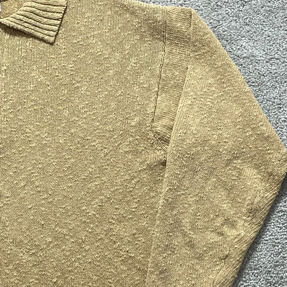 Banana Republic Sweater Men's‎ Large Beige Dad 1/4 Zip Long Sleeves Pullover