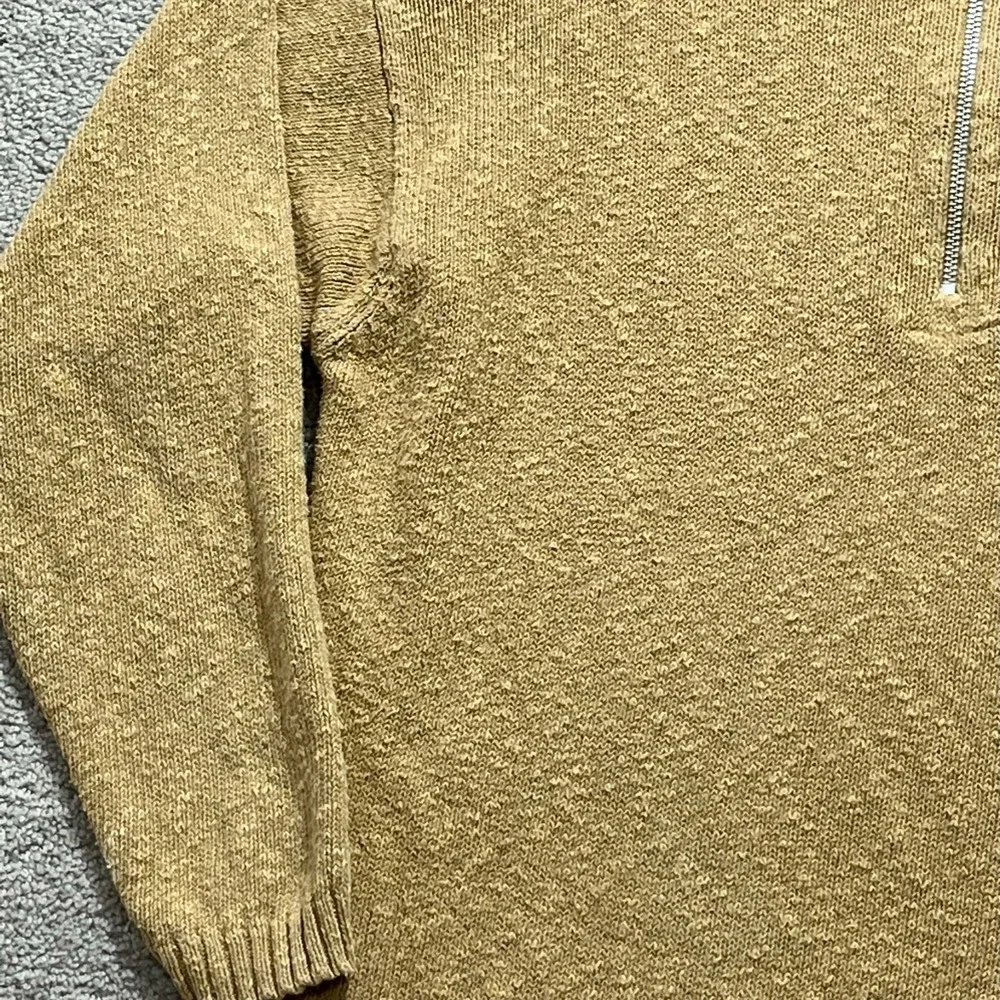 Banana Republic Sweater Men's‎ Large Beige Dad 1/4 Zip Long Sleeves Pullover