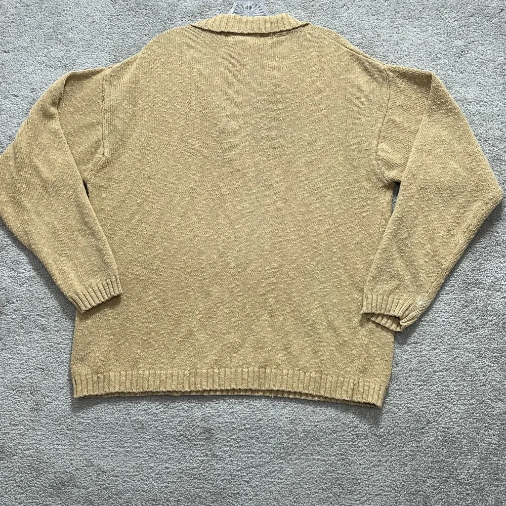 Banana Republic Sweater Men's‎ Large Beige Dad 1/4 Zip Long Sleeves Pullover