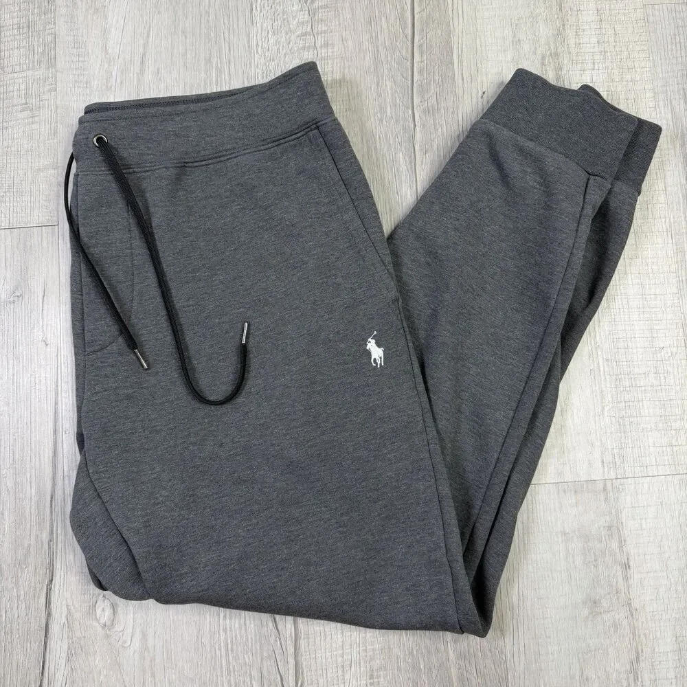 Polo Ralph Lauren Double Knit Jogger Sweatpants Grey Mens Size Large Exc! X