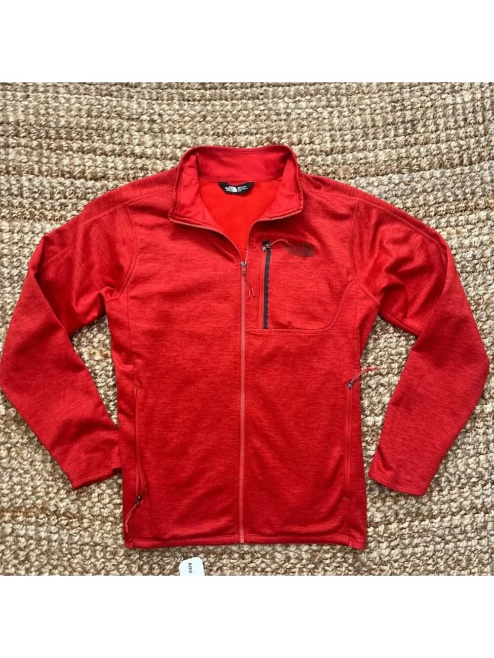 North Face Full Zip Red Mens Sweatshirt Medium