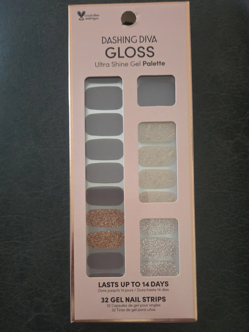 Dashing Diva Gloss Ultra Shine Gel Press-On Nails — Taupe & Rose Gold Accents