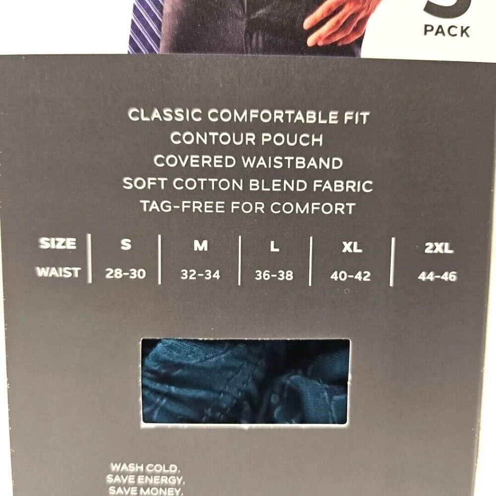 5 Pack Van Heusen Underwear Low Rise Briefs S 28-30  Multicolor Green & Blue NWT