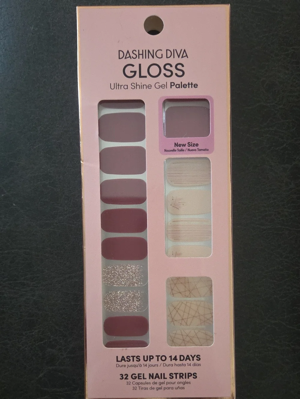 Dashing Diva Gloss Ultra Shine Gel Nail Strips - Mauve & Rose Gold