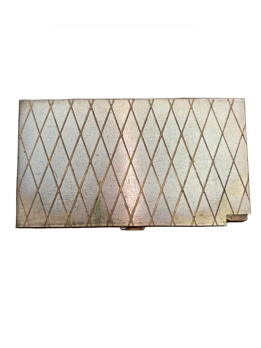 Vintage Volupte‎ Compact Mirror Lipstick Holder Beautiful Two-Tone Silver & Gold