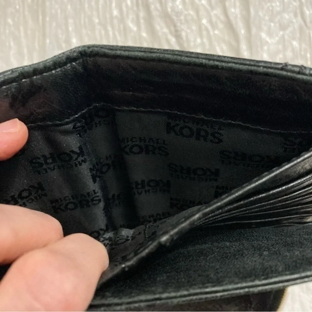 Michael kors black leather wallet
