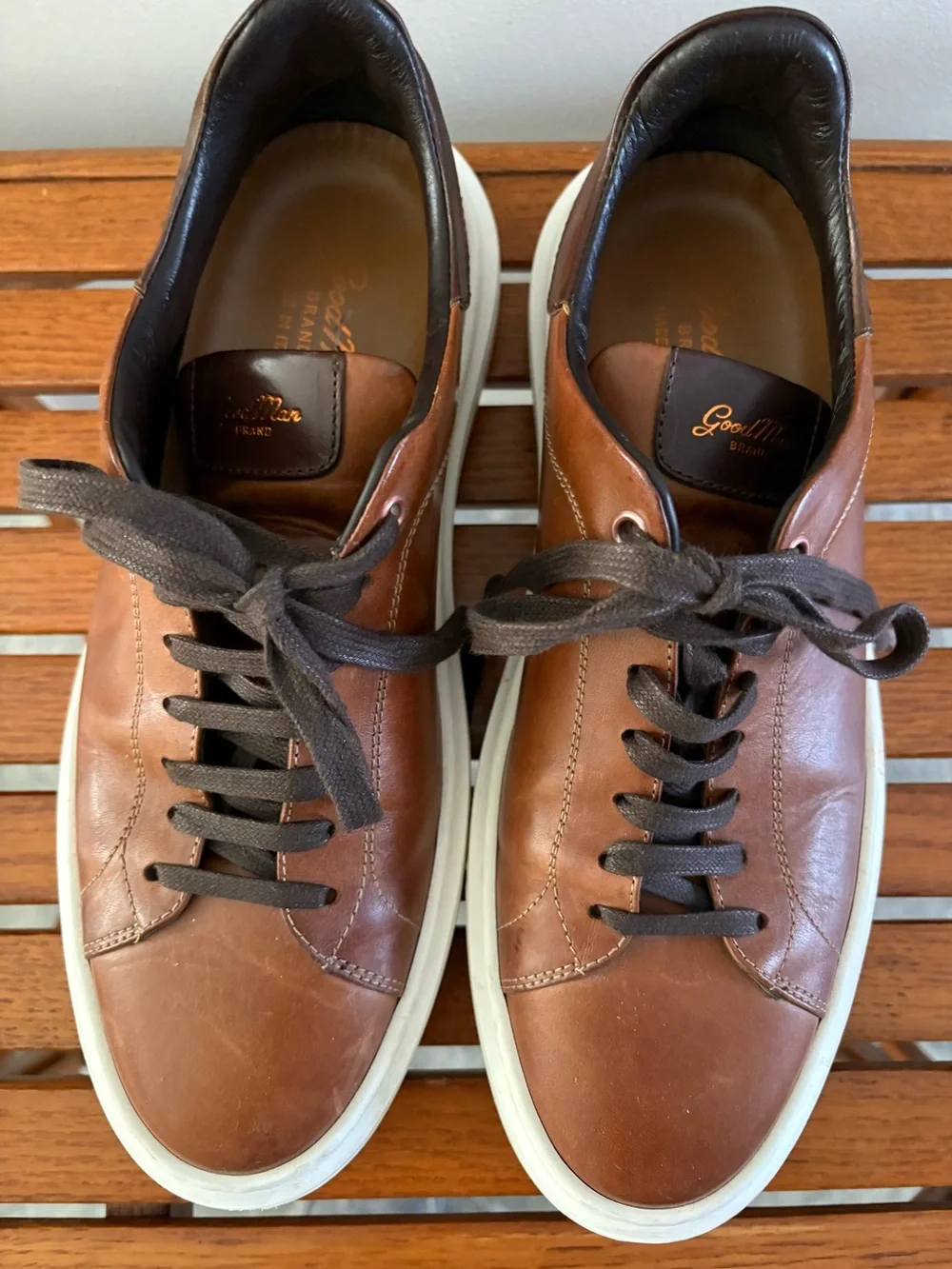 Men’s Goodman Brown Leather Legend London Sneakers Lace Up Italy 9.5