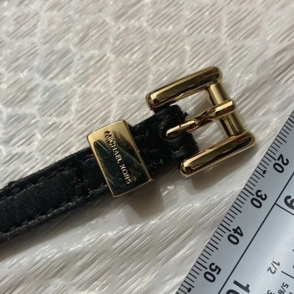 Michael kors black leather Hamilton lock belt bag