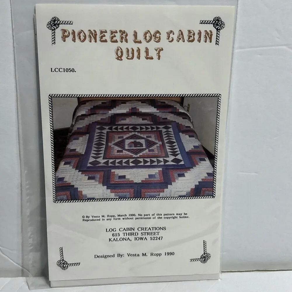 Pioneer Log Cabin Quilt/Wall Hanging LCC1029 NEW Vintage Sewing Pattern 1990