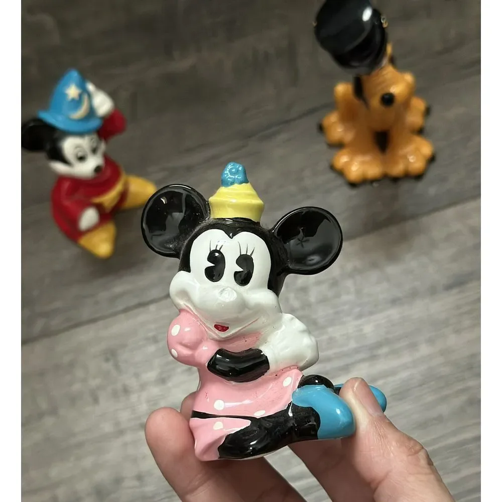 Vintage - Ceramic Fantasia Minnie‎ Mouse Pluto Top Hat Figurine