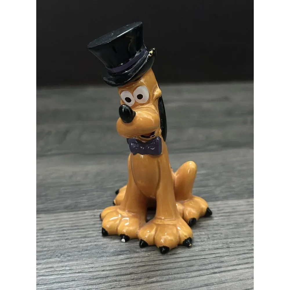 Vintage - Ceramic Fantasia Minnie‎ Mouse Pluto Top Hat Figurine
