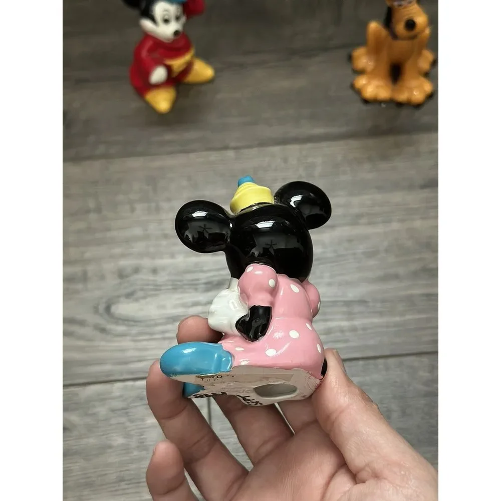 Vintage - Ceramic Fantasia Minnie‎ Mouse Pluto Top Hat Figurine