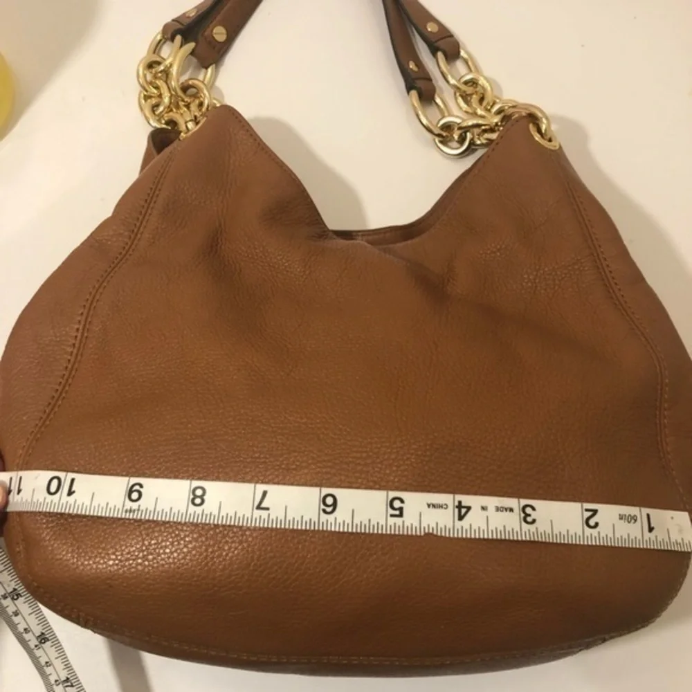 Michael kors brown leather triple compartment bag