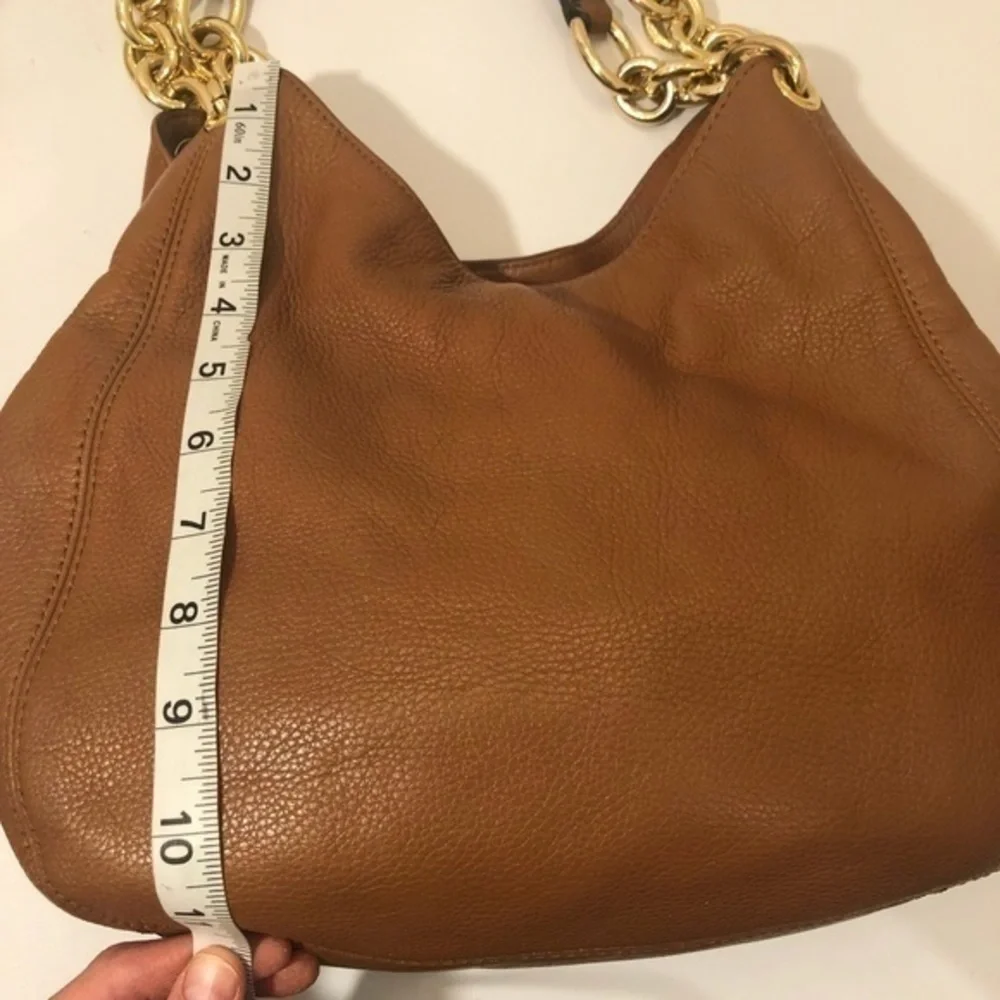 Michael kors brown leather triple compartment bag