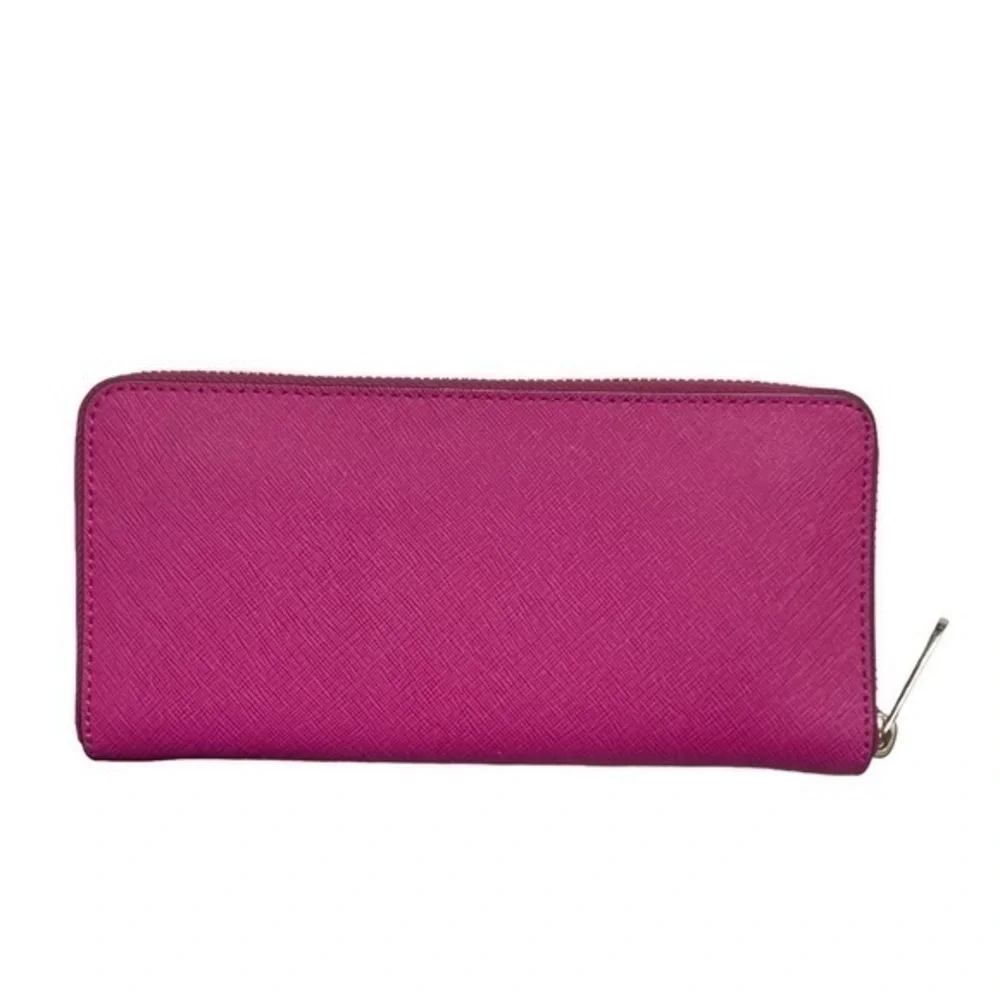 Michael Kors pink zipper clutch wallet with rhinestone mk rare