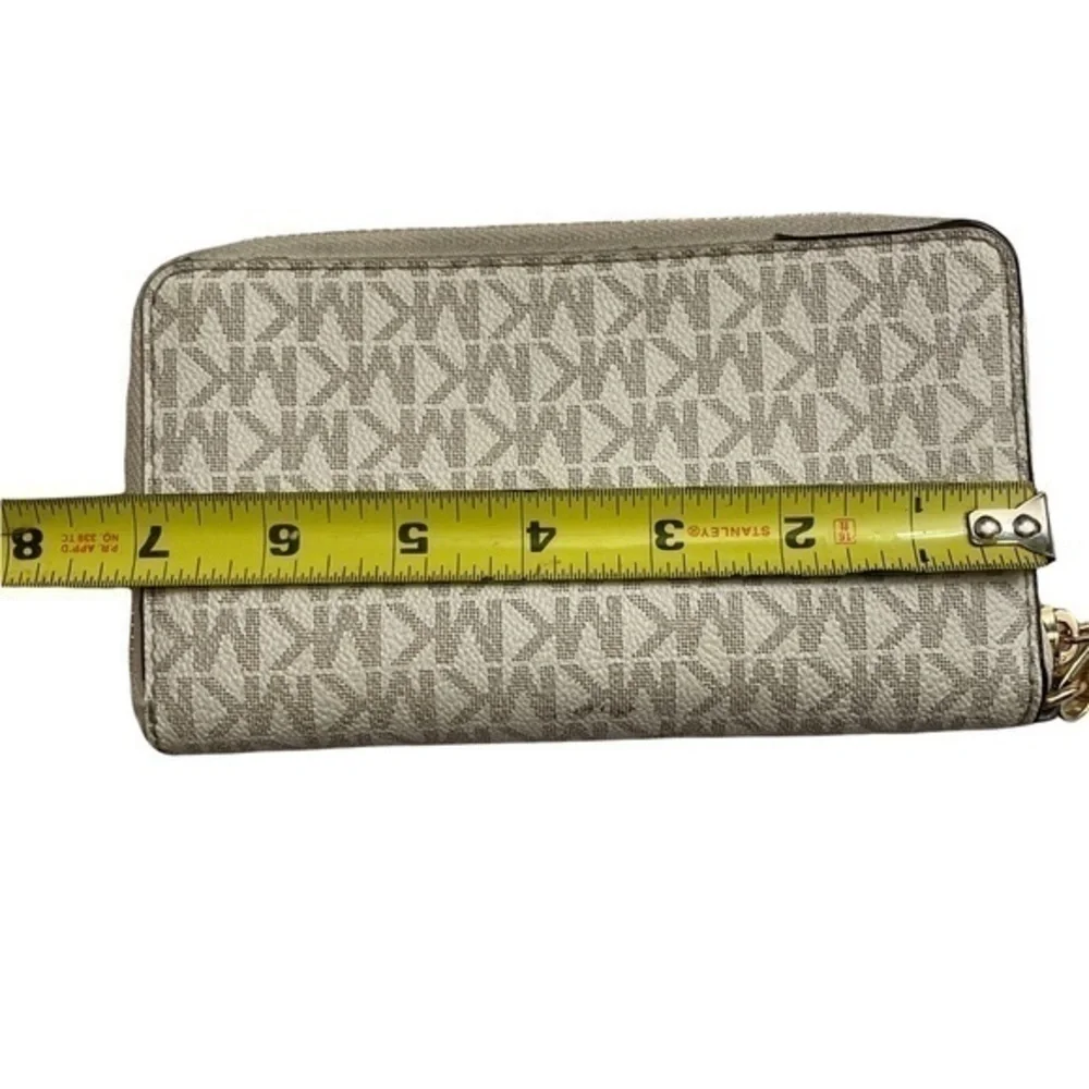 Michael kors white signature mk wristlet wallet clutch bag