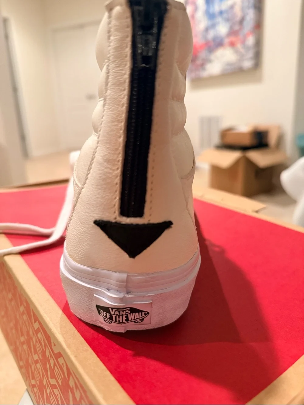 Vans White High-Top Leather Skate Shoe