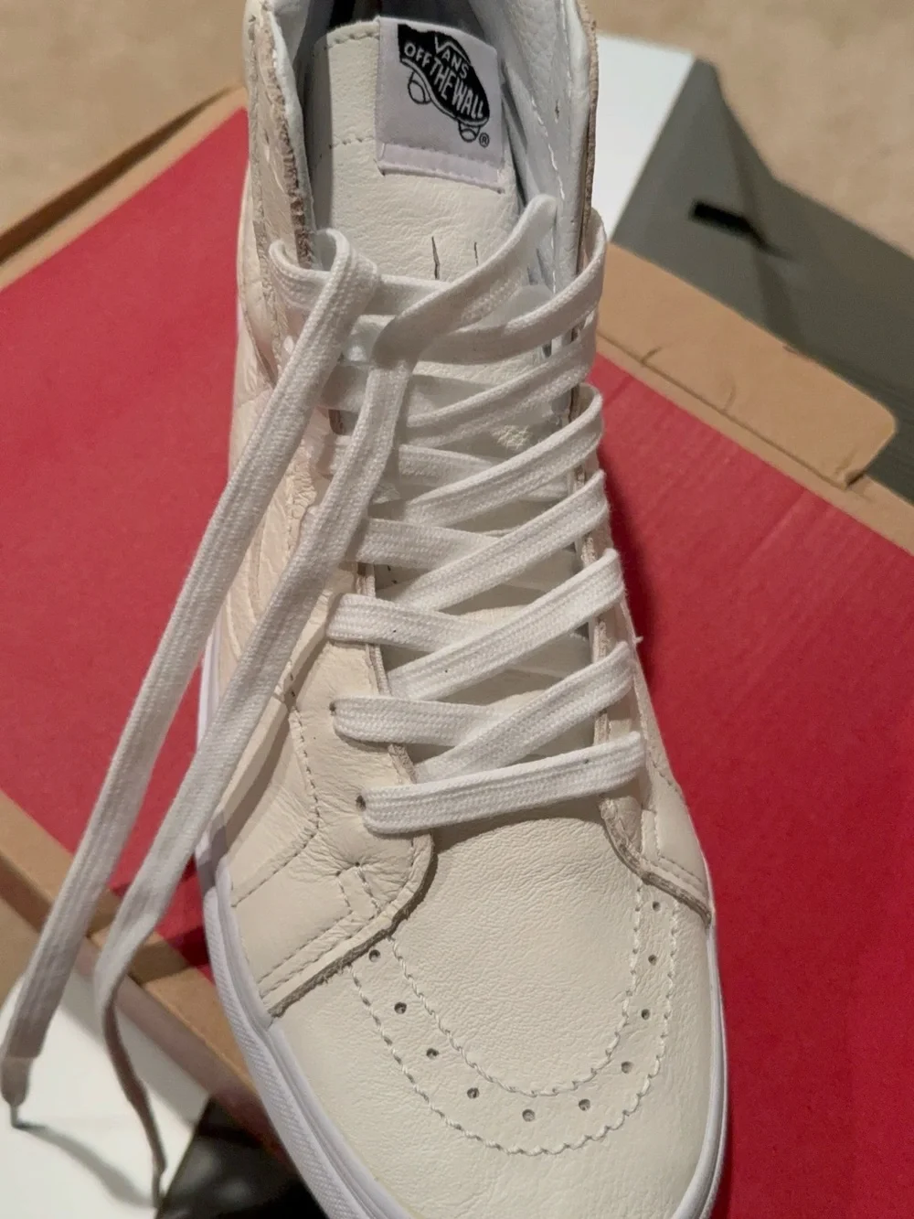 Vans White High-Top Leather Skate Shoe