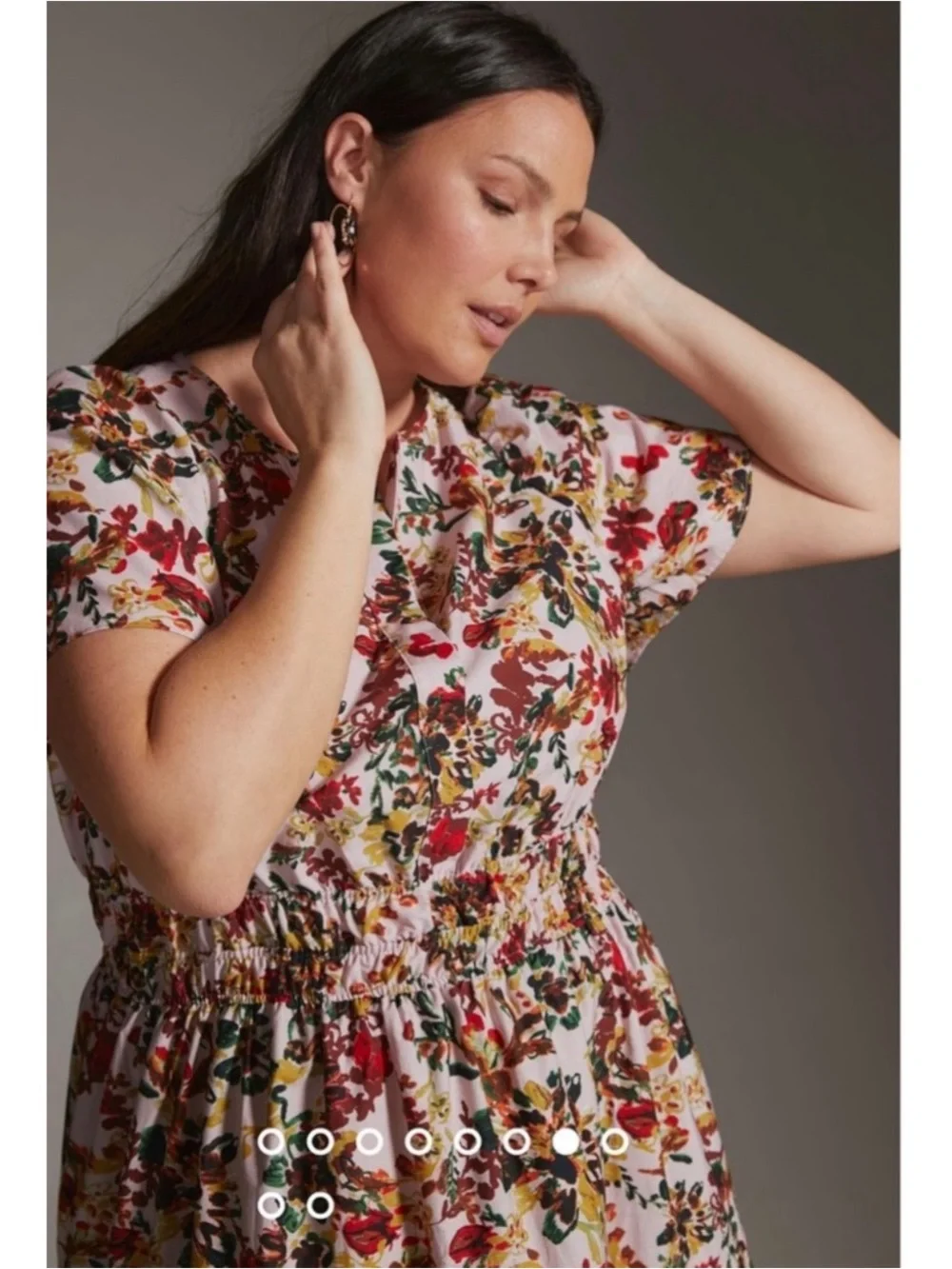 Anthropologie Somerset Floral Pink Maxi Dress Smocked Cotton Size Small NWT