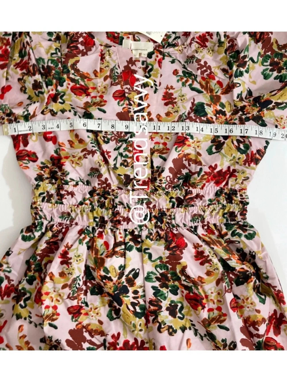 Anthropologie Somerset Floral Pink Maxi Dress Smocked Cotton Size Small NWT