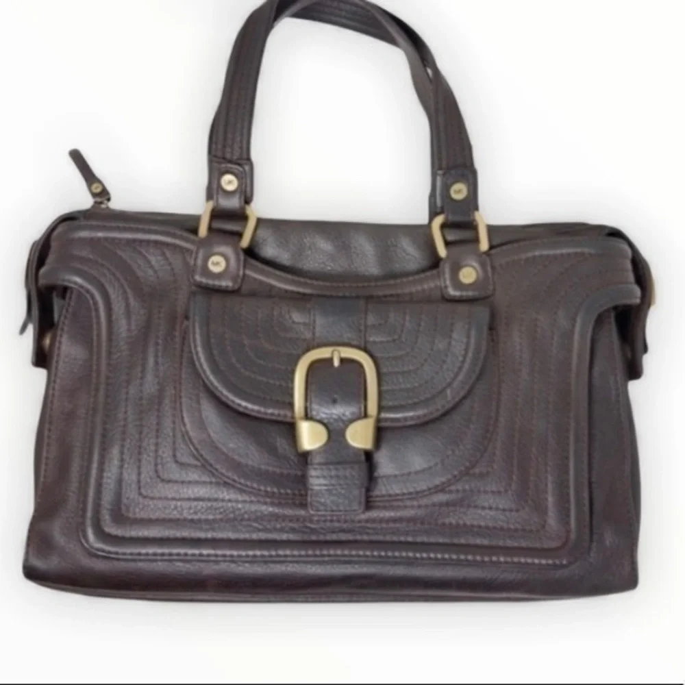Michael kors vintage black leather satchel bag