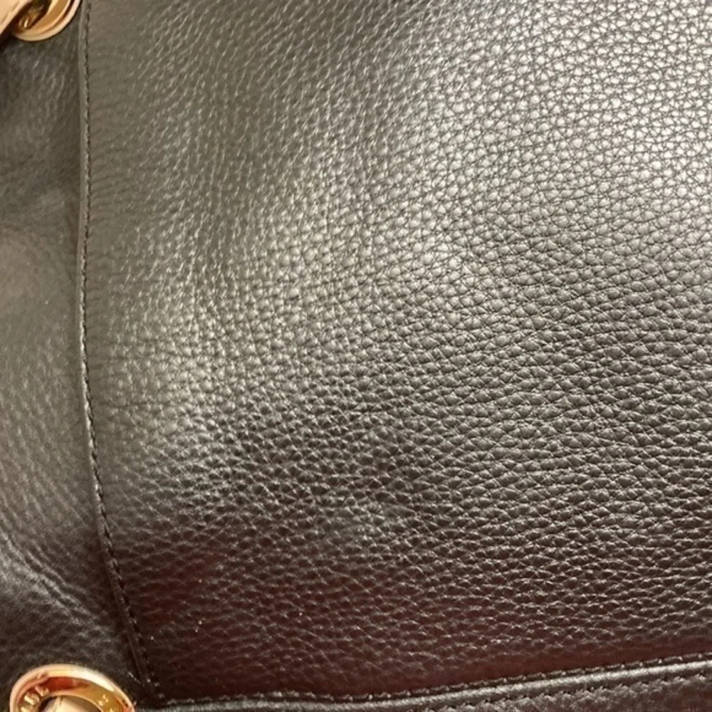 Michael kors black leather tote bag