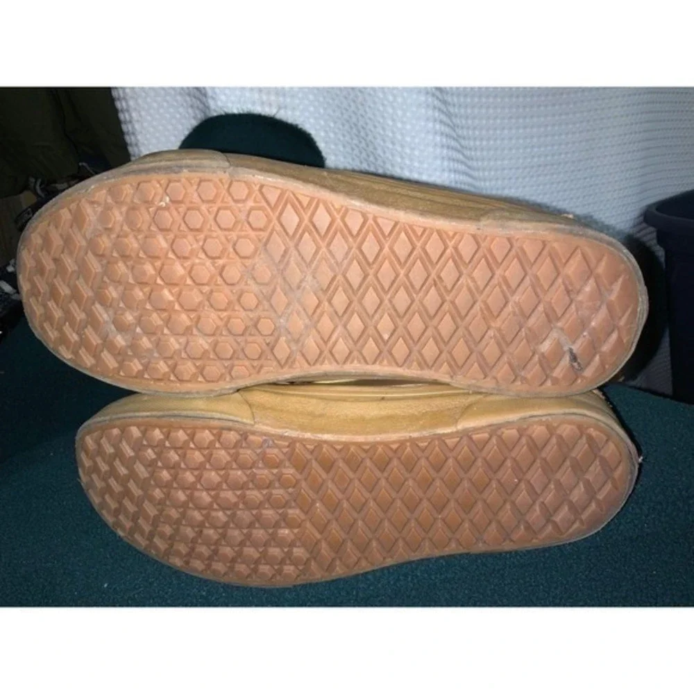 Vans Sk8 Hi MTE Brown Suede Yellow Stripe Lace Up‎ High Top Mens Shoes