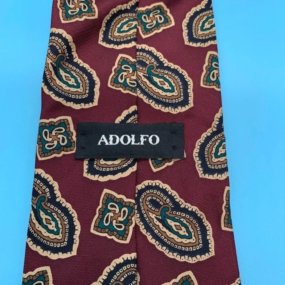Adolfo burgundy geometric