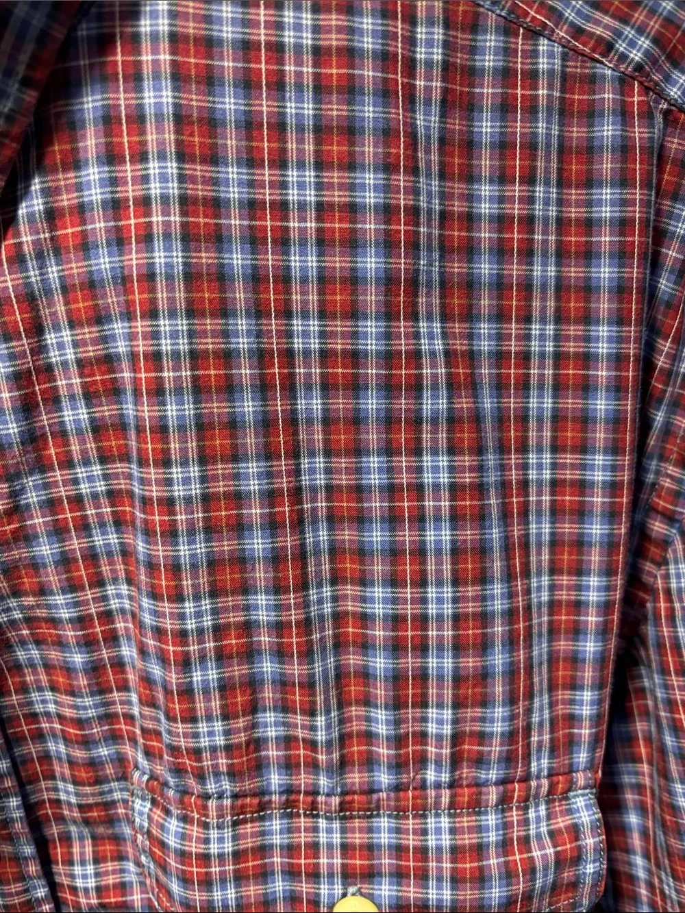Banana Republic Red and Blue Plaid Button-Down Shirt