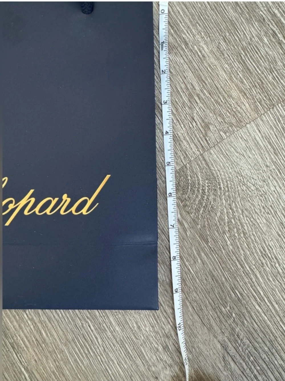 Chopard Luxury Boutique Shopping Gift Bag Navy Gold Logo Authentic Paper Medium
