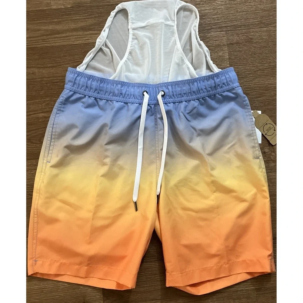 Saks Fifth‎ Avenue Ombré Swim Trunks S Beach Boating Vacation
