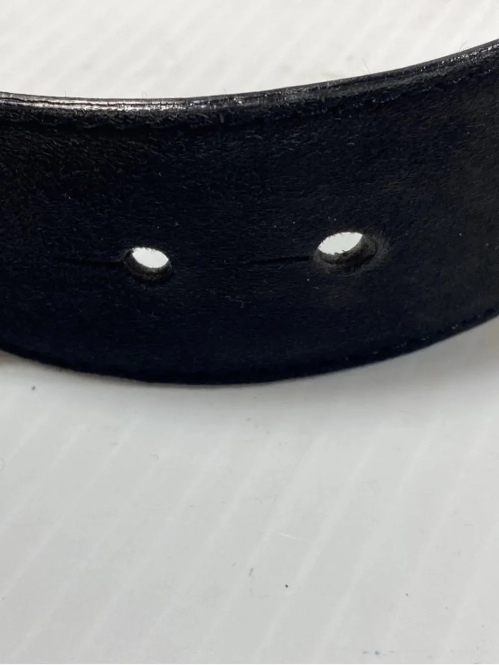 Escada Black Leather Belt with Gold Star Buckle and Gem Accents