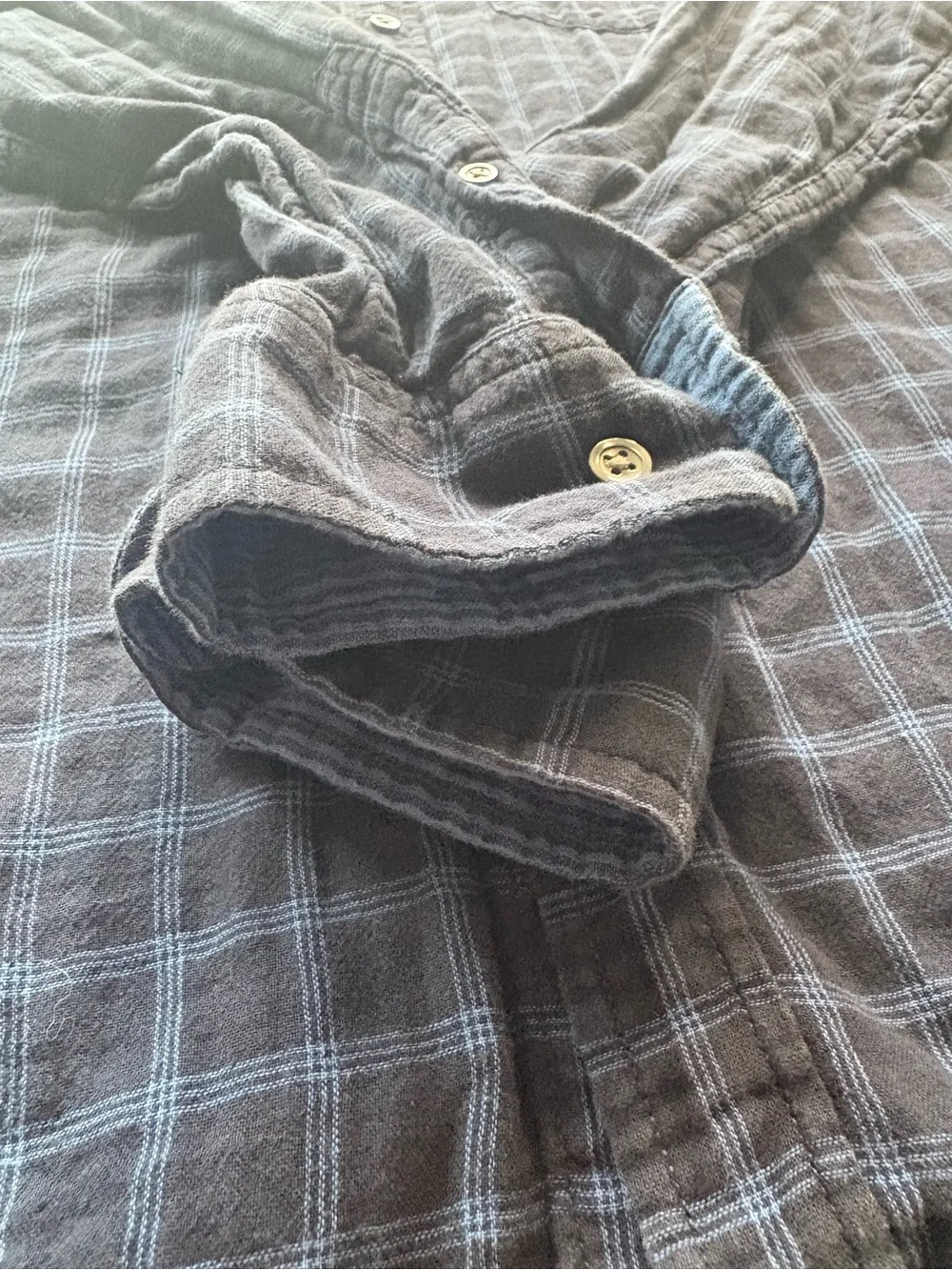 Banana Republic Untucked Slim Fit Blue Plaid Button Up Shirt Men’s XL Cotton