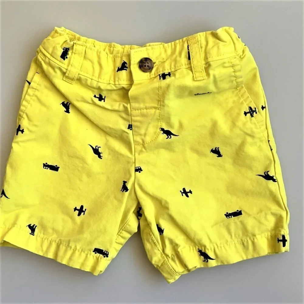 DINOSAUR & VEHICLE FLAT FRONT SHORTS LIKE NEW
