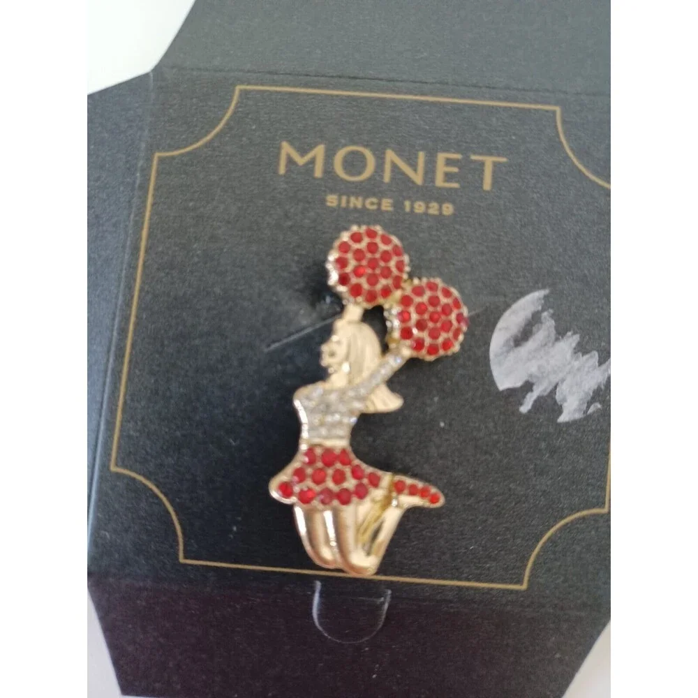 Monet white goldtone rhinestones
