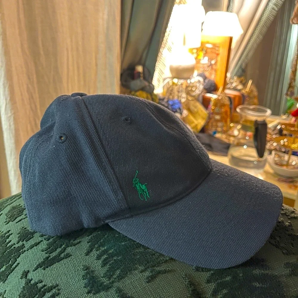 Navy Ralph Lauren navy Cap with‎ Green Logo