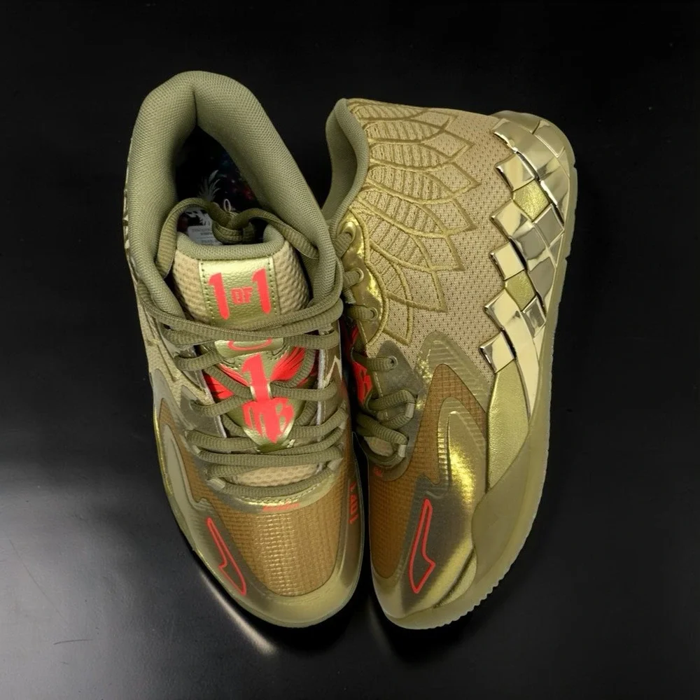 Puma MB.01 Golden Child LaMelo Ball Metallic Gold Mens Size 11 379223-01 NWOB