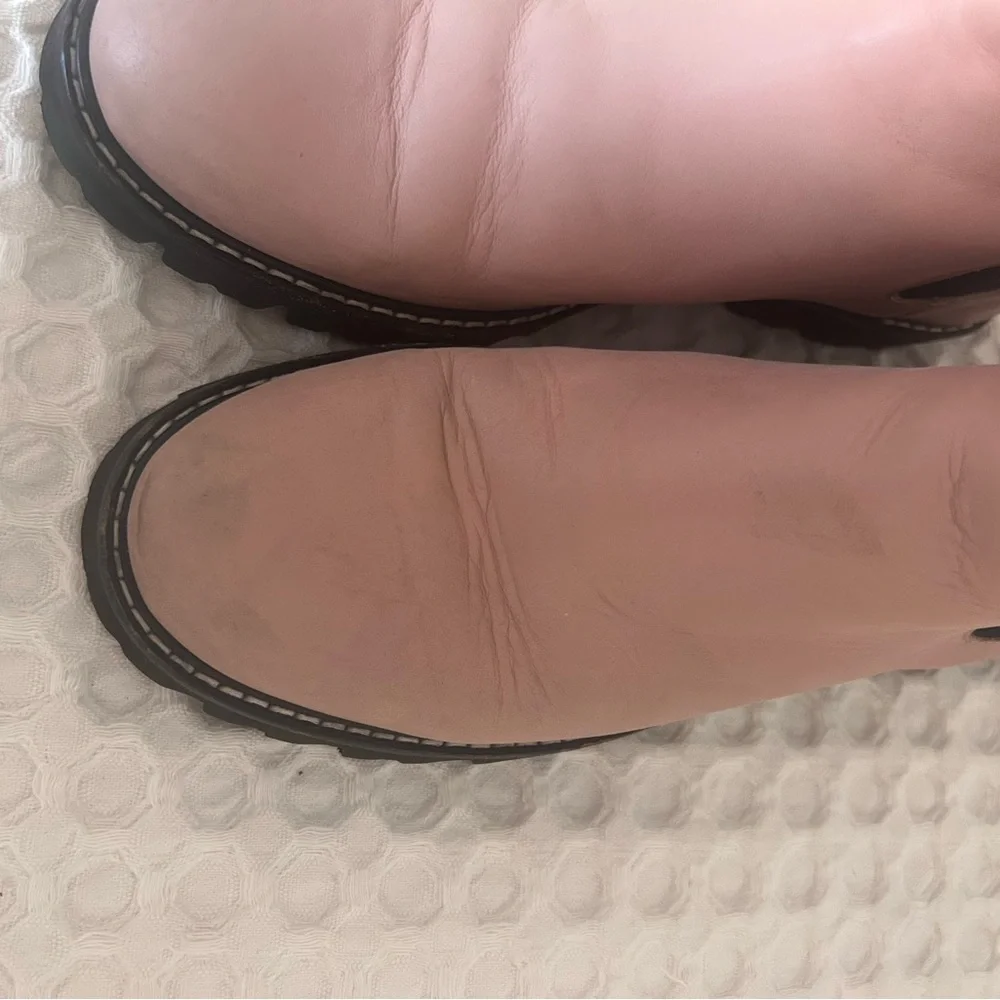 J. Crew Leather Tan Pink Women's Lug Sole Chelsea Boots