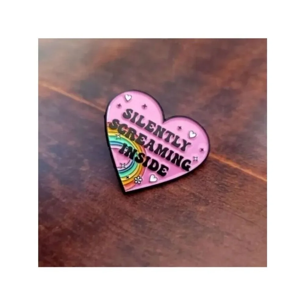 3/20 Silently Screaming Inside Enamel Pin