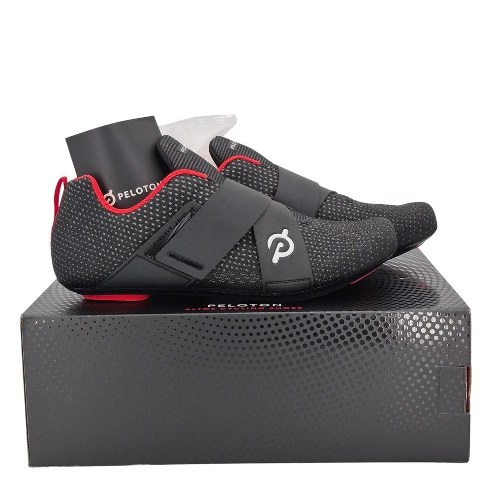 Peloton Altos Cycling Bike Shoes with Cleats Men's Size 11 Black & Red Unisex