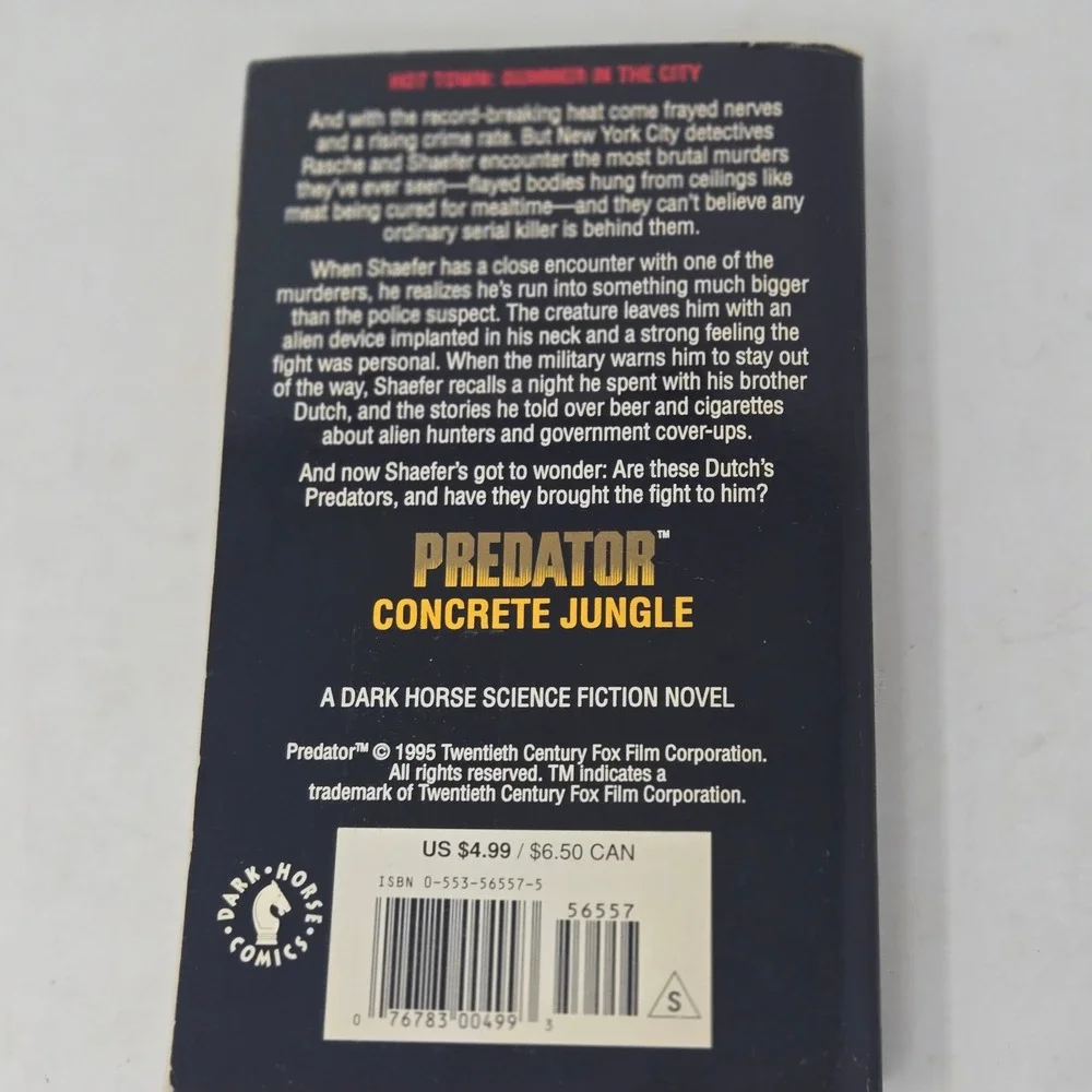 Predator Concrete Jungle Nathan Archer 1995 Bantam Spectra Paperback Sci-Fi Book