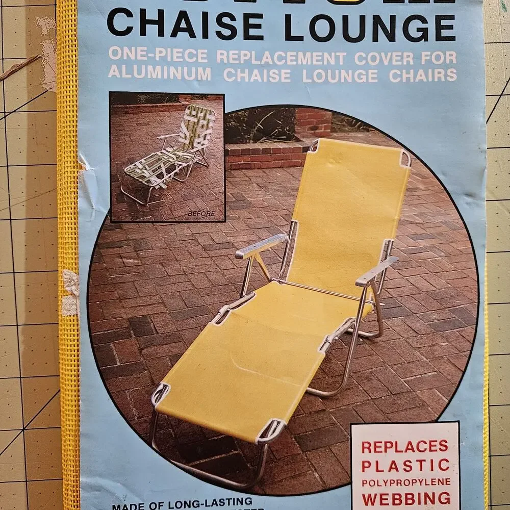 VTG Chaise Lounge One Piece Replacement Cover Yellow Lounger Better Bottom