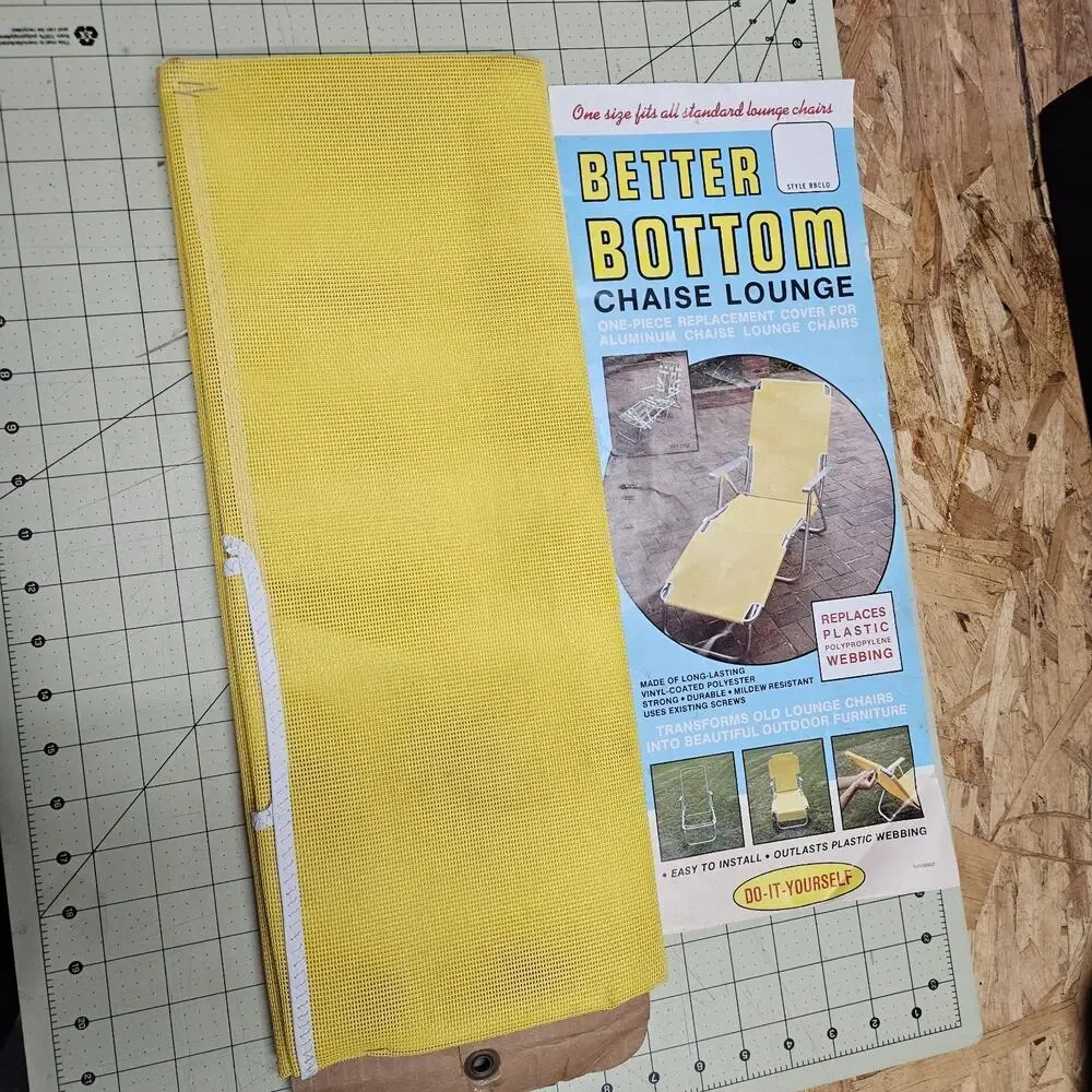 VTG Chaise Lounge One Piece Replacement Cover Yellow Lounger Better Bottom