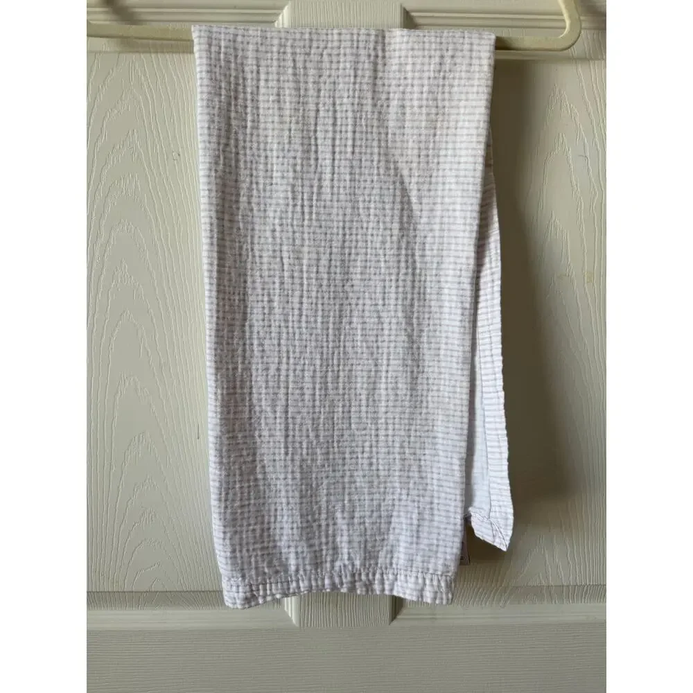 Restoration Hardware Baby & Child Gauze Cotton Baby Blanket White Pink Stripe
